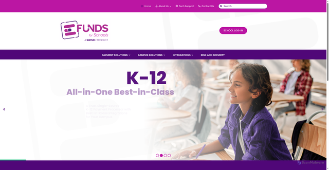 Security scan screenshot of https://efundsforschools.com