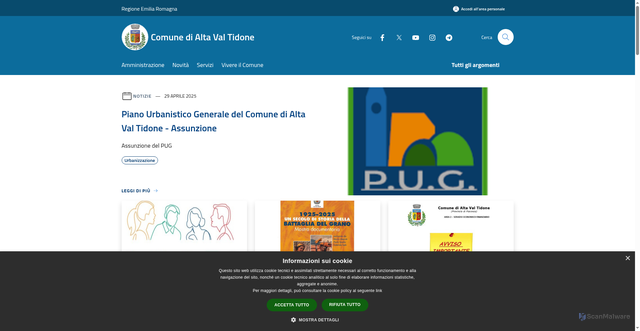 Security scan screenshot of https://www.comunealtavaltidone.pc.it