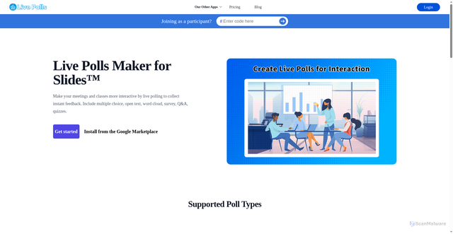 Security scan screenshot of https://www.livepolls.app