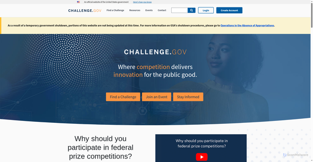 Security scan screenshot of https://www.challenge.gov/