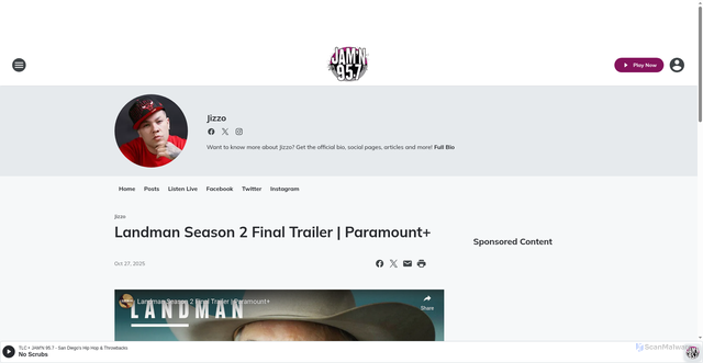 Security scan screenshot of https://jamn957.iheart.com/featured/jizzo/content/2025-10-27-landman-season-2-final-trailer-paramount/