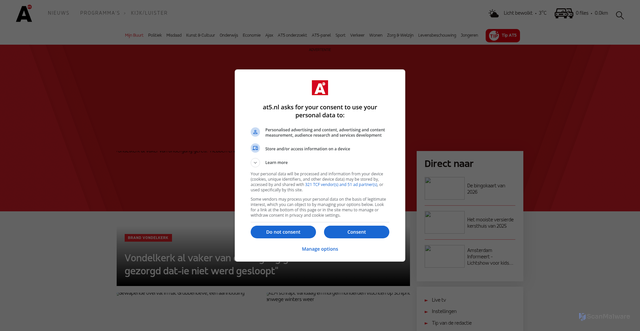 Security scan screenshot of https://at5.nl