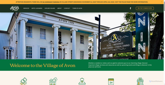 Security scan screenshot of https://www.villageofavonny.gov/