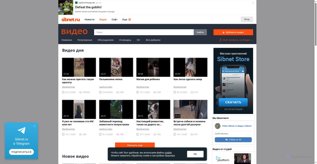 Security scan screenshot of https://video.sibnet.ru
