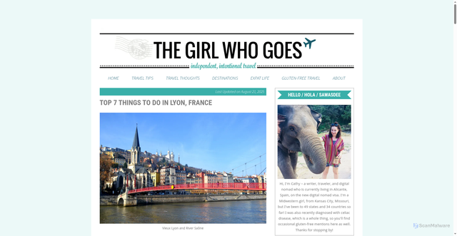 Security scan screenshot of https://www.thegirlwhogoes.com/top-7-things-lyon-france/