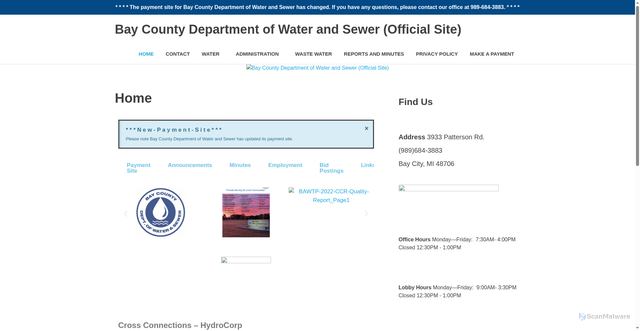 Security scan screenshot of https://baycountydwsmi.gov/