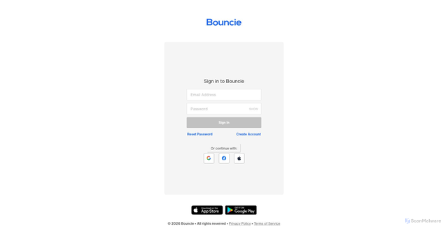Security scan screenshot of https://bouncie.app