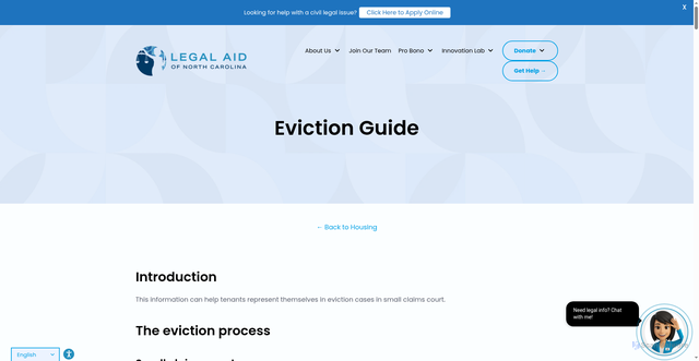 Security scan screenshot of https://legalaidnc.org/resource/eviction-guide/
