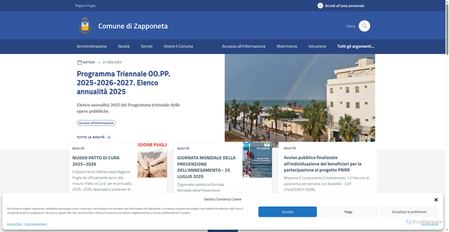 Security scan screenshot of https://comune.zapponeta.fg.it/