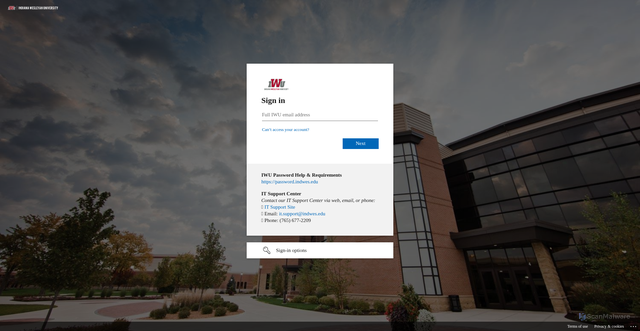 Security scan screenshot of https://brightspace.indwes.edu