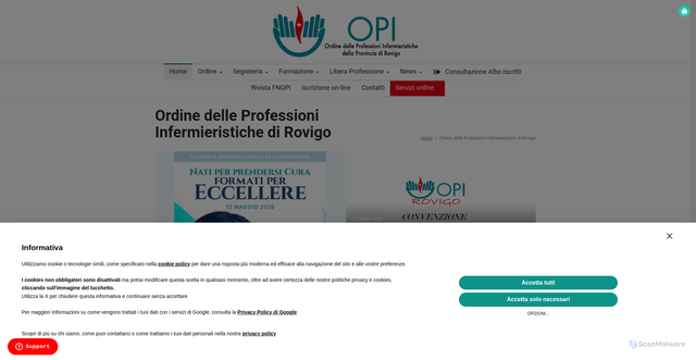 Security scan screenshot of https://www.opirovigo.it