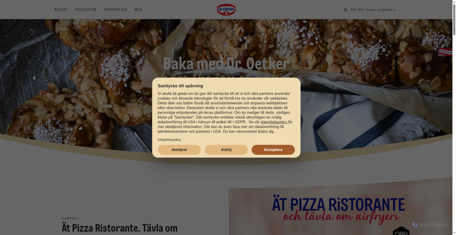Security scan screenshot of https://www.oetker.se/