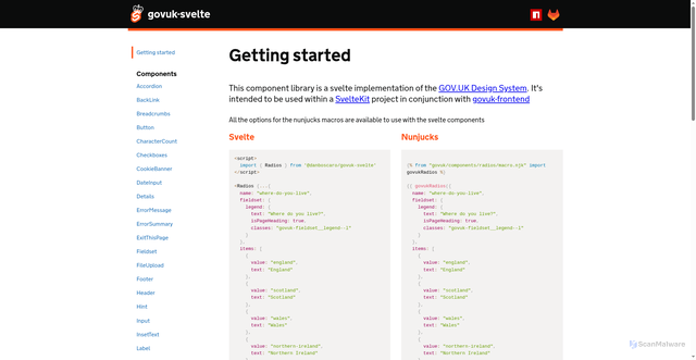 Security scan screenshot of https://govuk-svelte-demo.vercel.app/