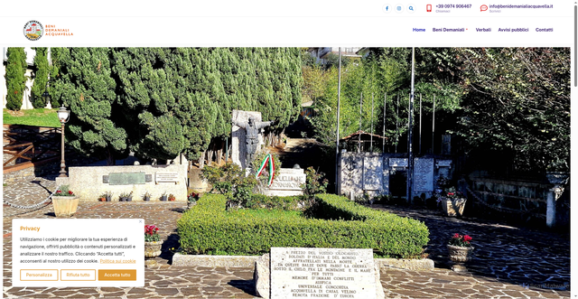 Security scan screenshot of https://www.benidemanialiacquavella.it/