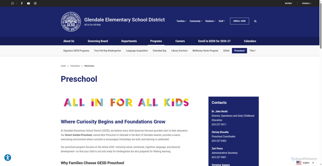 Security scan screenshot of https://www.gesd40.org/programs/preschool
