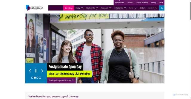 Security scan screenshot of https://www.port.ac.uk/