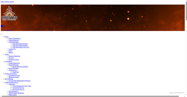 Security scan screenshot of https://www.chesterfiredistrictsc.gov/
