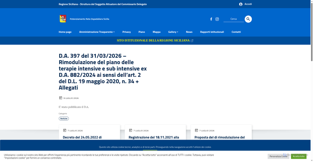 Security scan screenshot of https://www.potenziamentoreteospedaliera.sicilia.it/