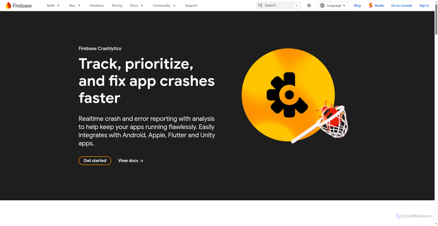 Security scan screenshot of https://crashlytics.com/