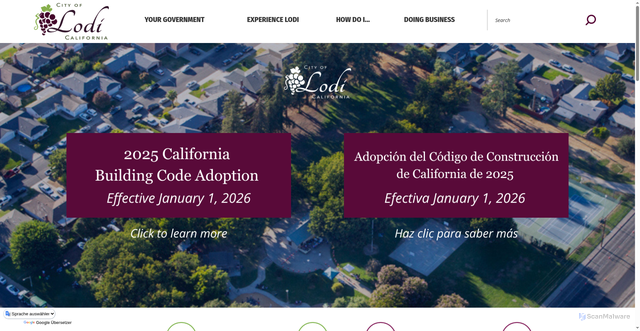 Security scan screenshot of https://www.lodi.gov/