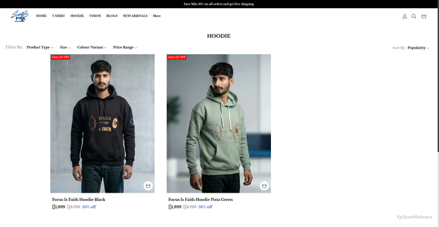 Security scan screenshot of https://snmb.shop/HOODIE/collection/P25PtbSV