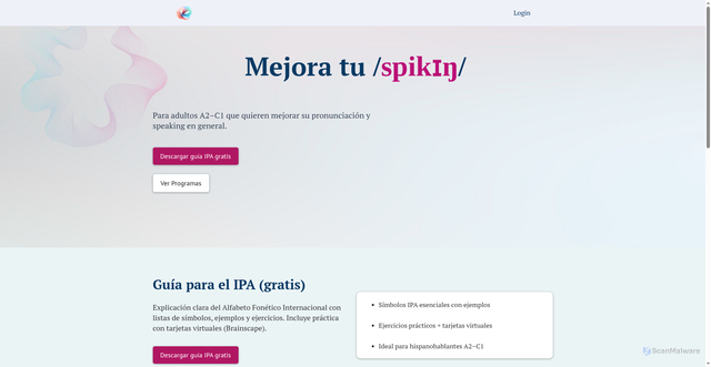 Security scan screenshot of https://mejoratuspeaking.com/