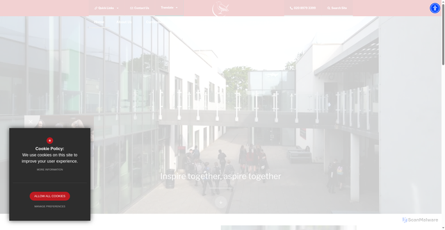 Security scan screenshot of https://www.hamptonhigh.org.uk/