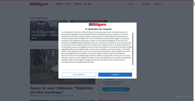 Security scan screenshot of https://vibilagare.se