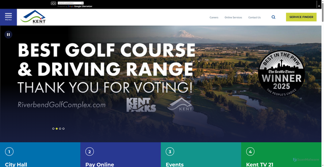 Security scan screenshot of https://www.kentwa.gov/