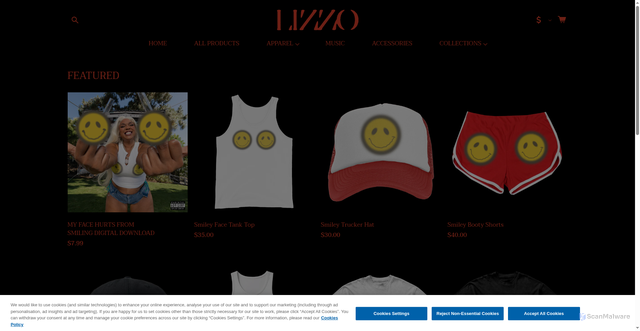 Security scan screenshot of https://store.lizzomusic.com/?srsltid=AfmBOoqgAdw3i80lbxW35Gl9e0EBVfBwxnMSOrpnTbPRCkTMG4RZr88L