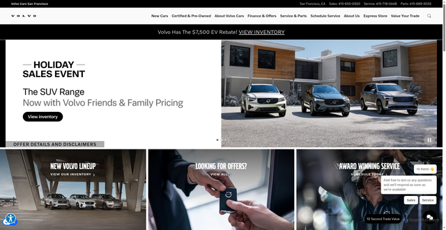 Security scan screenshot of https://www.volvocarssanfrancisco.com/