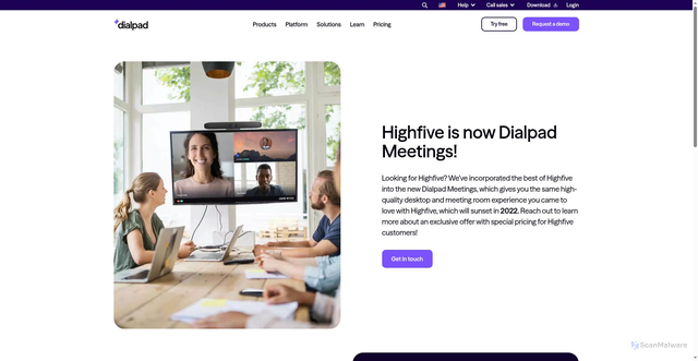 Security scan screenshot of https://start.highfive.com