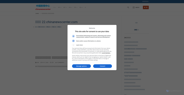 Security scan screenshot of https://chinanewscenter.com/archives/4970