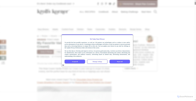 Security scan screenshot of https://krollskorner.com/recipes/desserts/frozen-desserts/vanilla-protein-ice-cream/