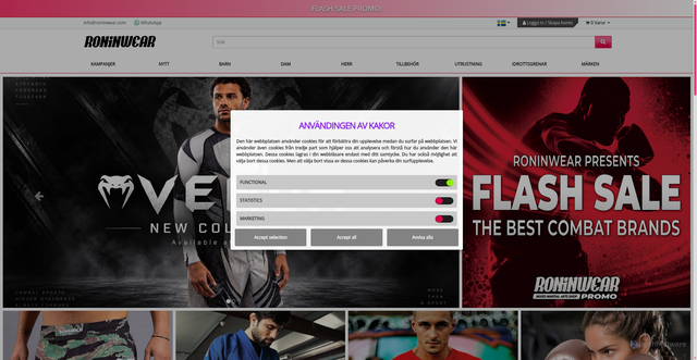 Security scan screenshot of https://roninwear.se