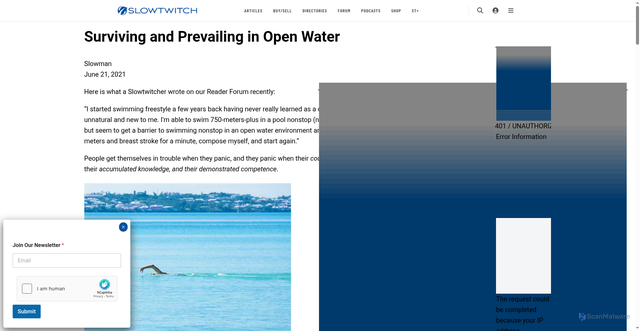 Security scan screenshot of https://slowtwitch.com/swimming/surviving-and-prevailing-in-open-water/