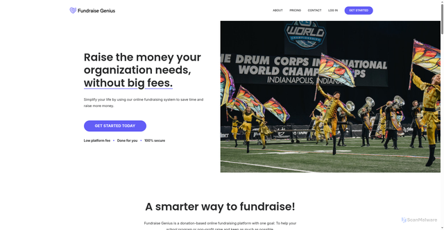Security scan screenshot of https://www.fundraisegenius.com/
