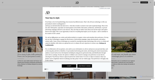 Security scan screenshot of https://www.admagazine.fr