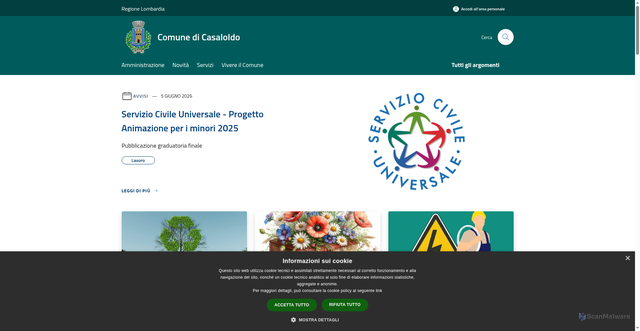 Security scan screenshot of https://www.comune.casaloldo.mn.it