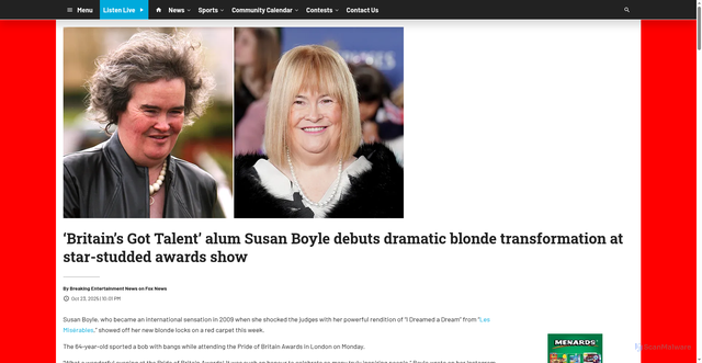 Security scan screenshot of https://www.wwbl.com/2025/10/23/britains-got-talent-alum-susan-boyle-debuts-dramatic-blonde-transformation-at-star-studded-awards-show/