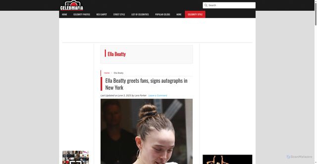 Security scan screenshot of https://celebmafia.com/tag/ella-beatty/