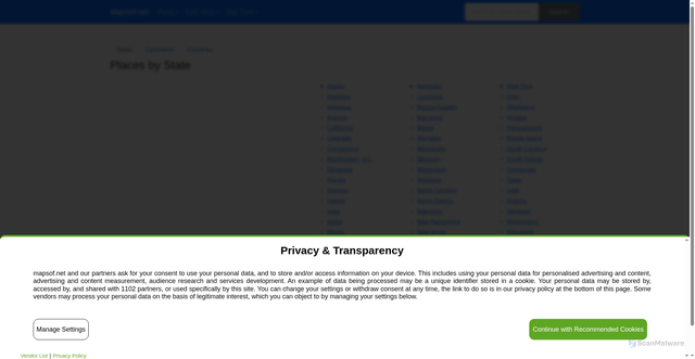 Security scan screenshot of https://mapsof.net