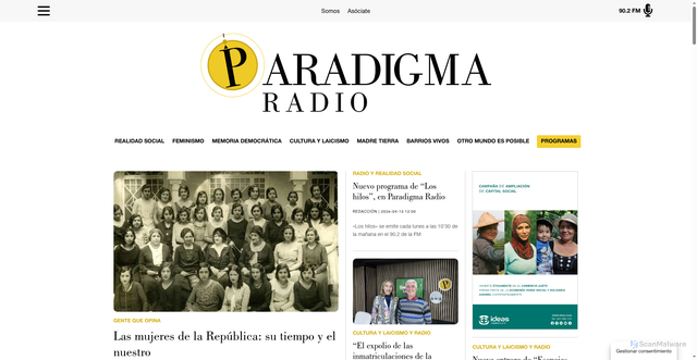 Security scan screenshot of https://www.paradigmaradio.org