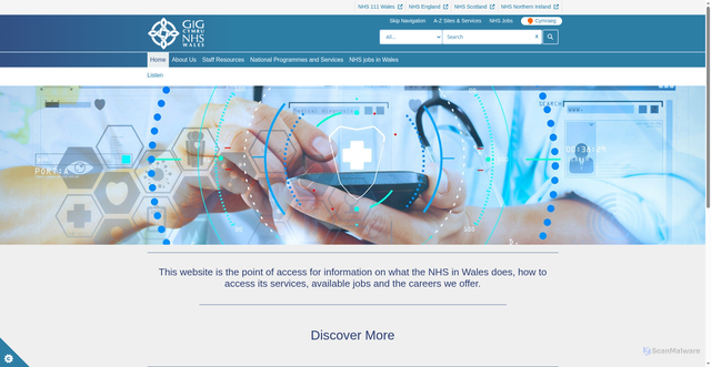 Security scan screenshot of https://www.nhs.wales/