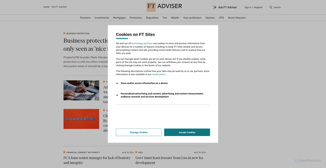 Security scan screenshot of https://ftadviser.com