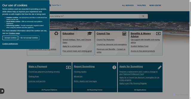 Security scan screenshot of https://www.fife.gov.uk/