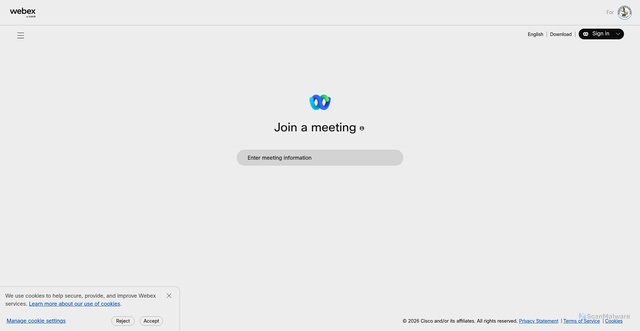 Security scan screenshot of https://ho-chunk.webex.com