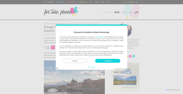 Security scan screenshot of https://fortwoplz.com/visit-lyon-france-travel-guide/