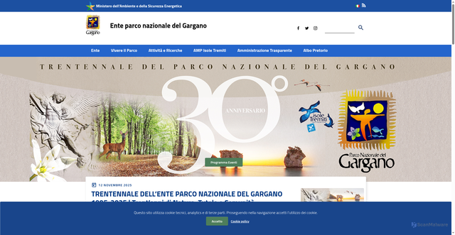 Security scan screenshot of https://www.parcogargano.it/