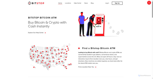Security scan screenshot of https://bitstop.co/